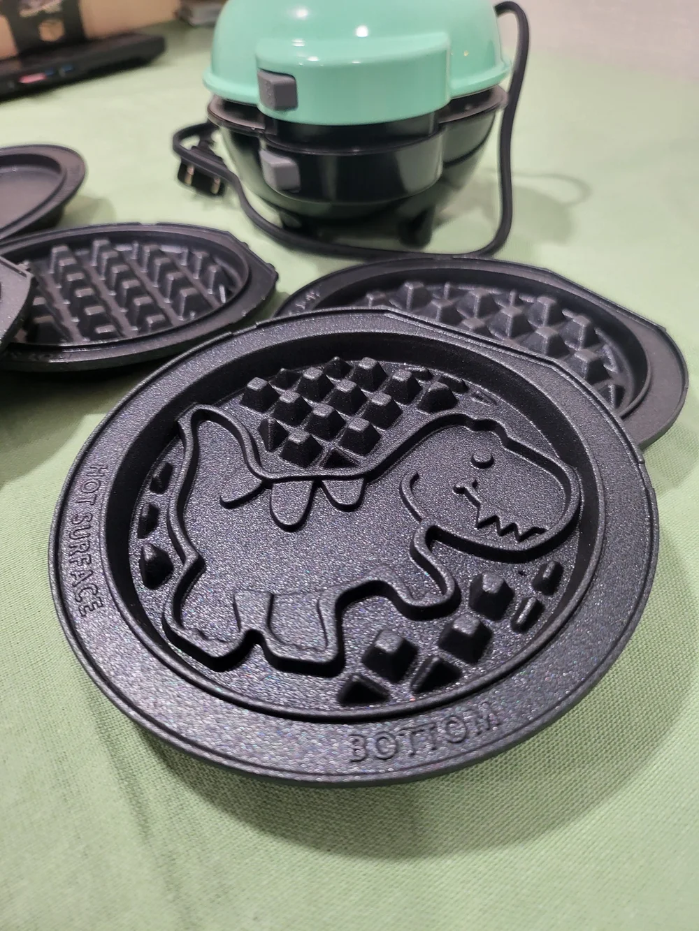 Dash Mint Mini Electric Waffle & Griddle Maker with Interchangeable Plates
